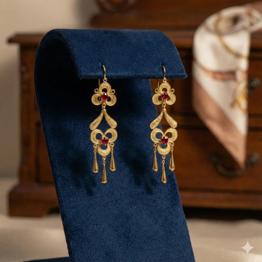 Pendientes de baño de oro