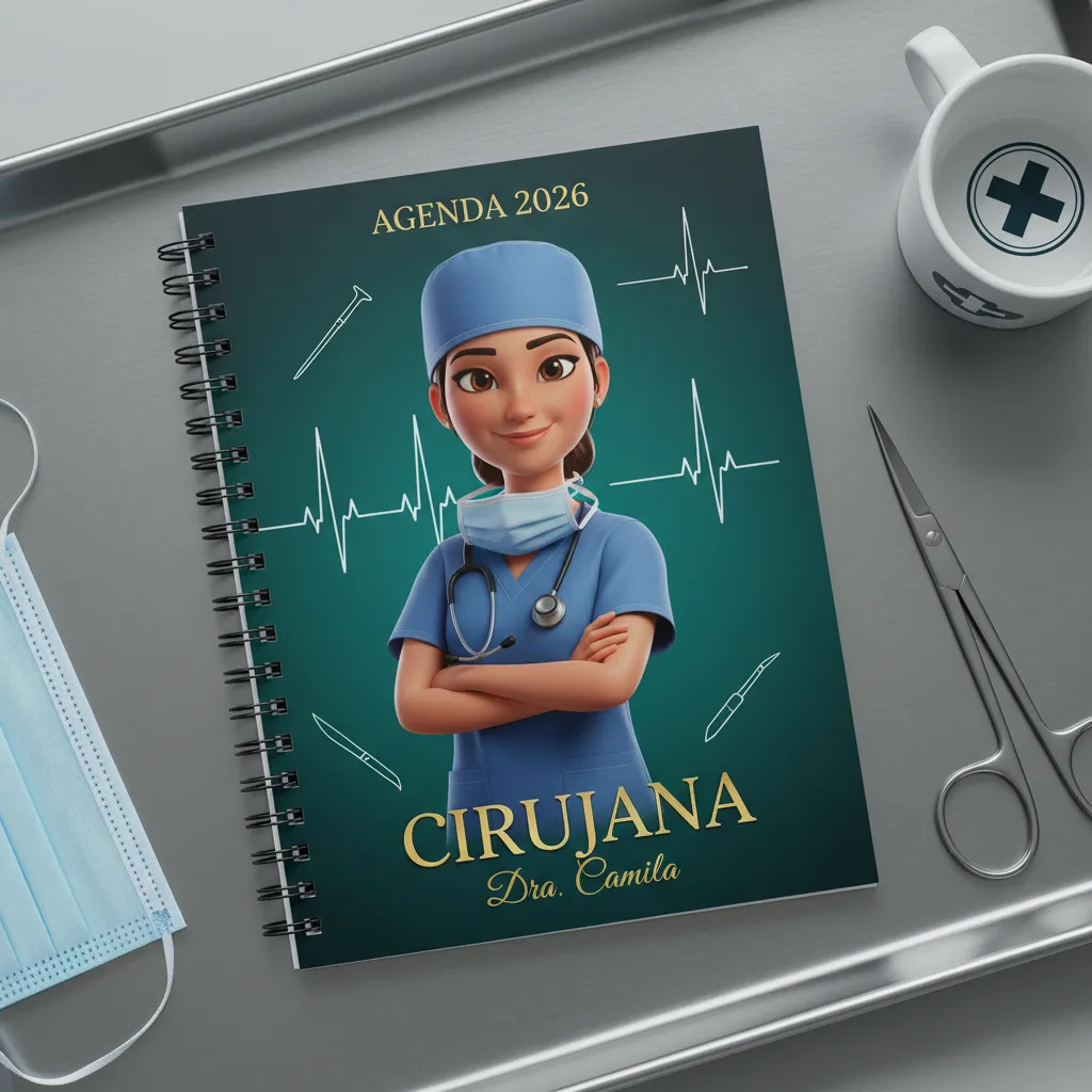 agenda doctores personalizada 2026 kaori portada full color