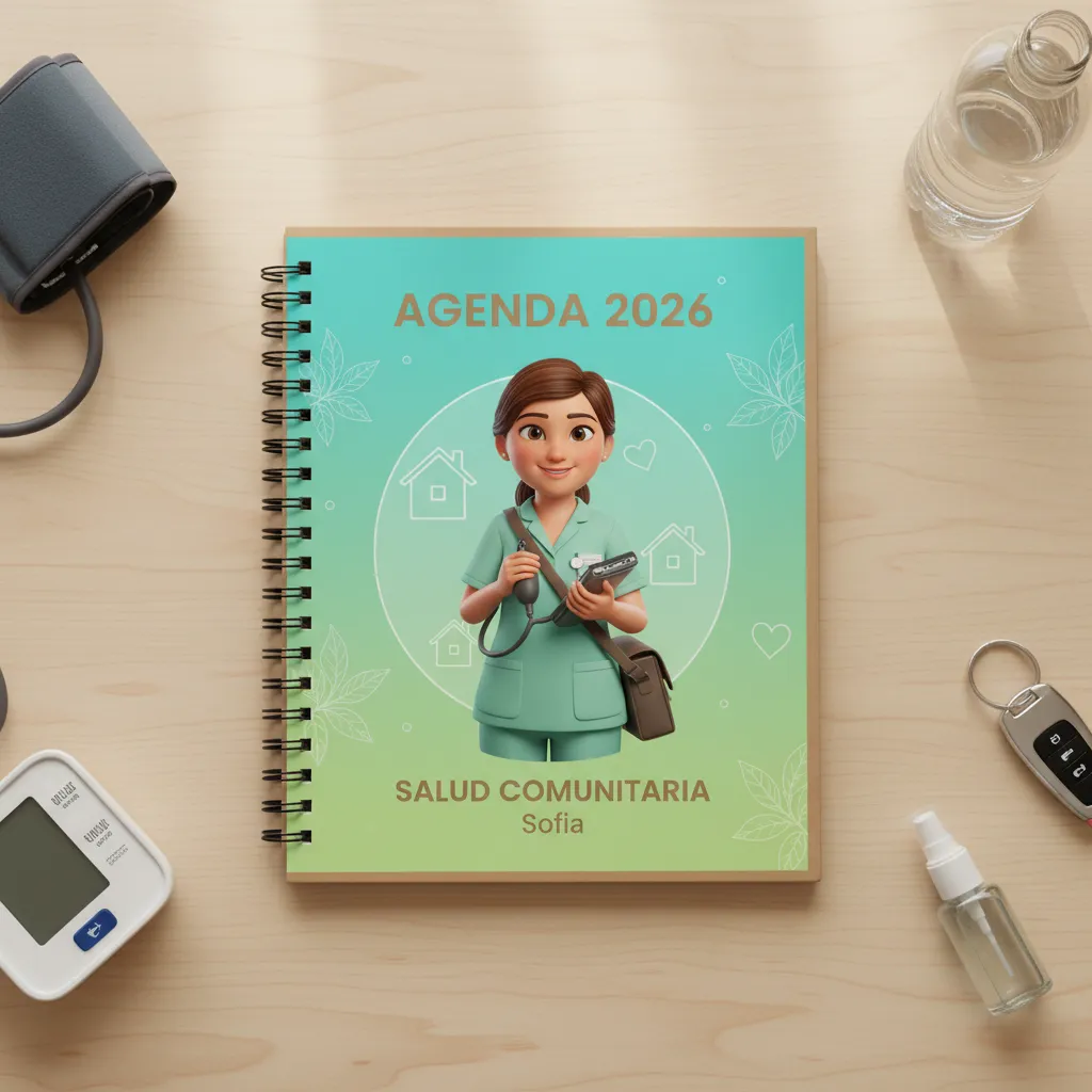 agenda para enfermeras portada estilo pixar