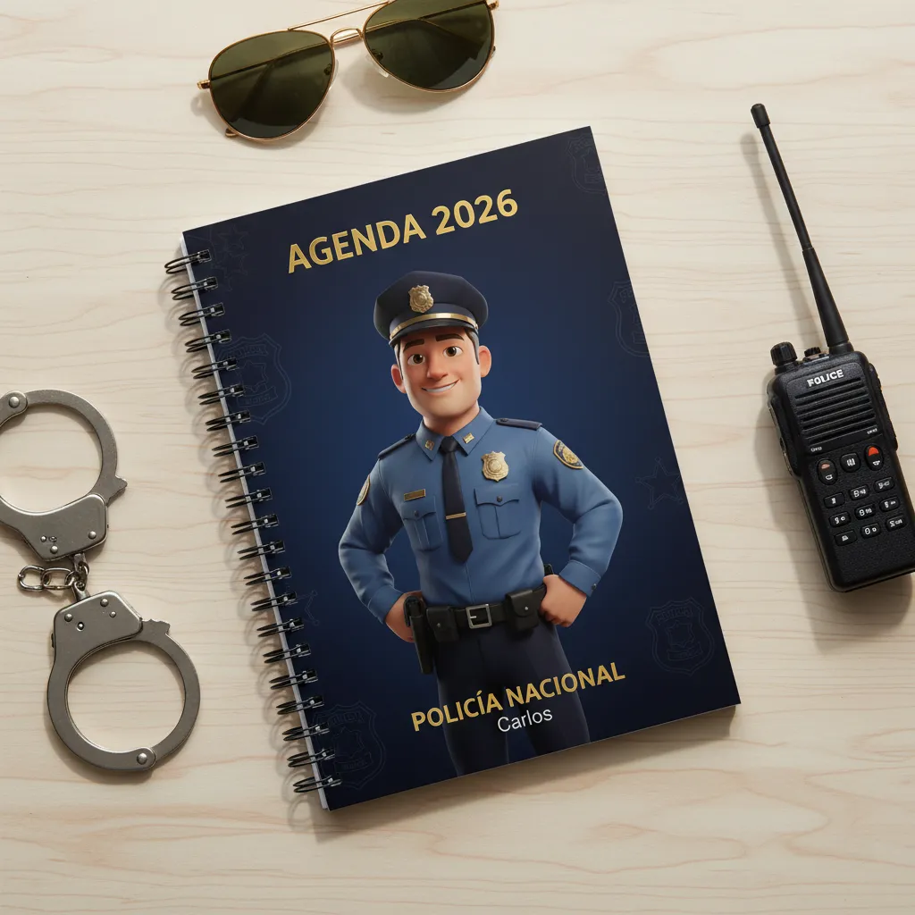 agenda policías personalizada 2026 kaori portada uniforme