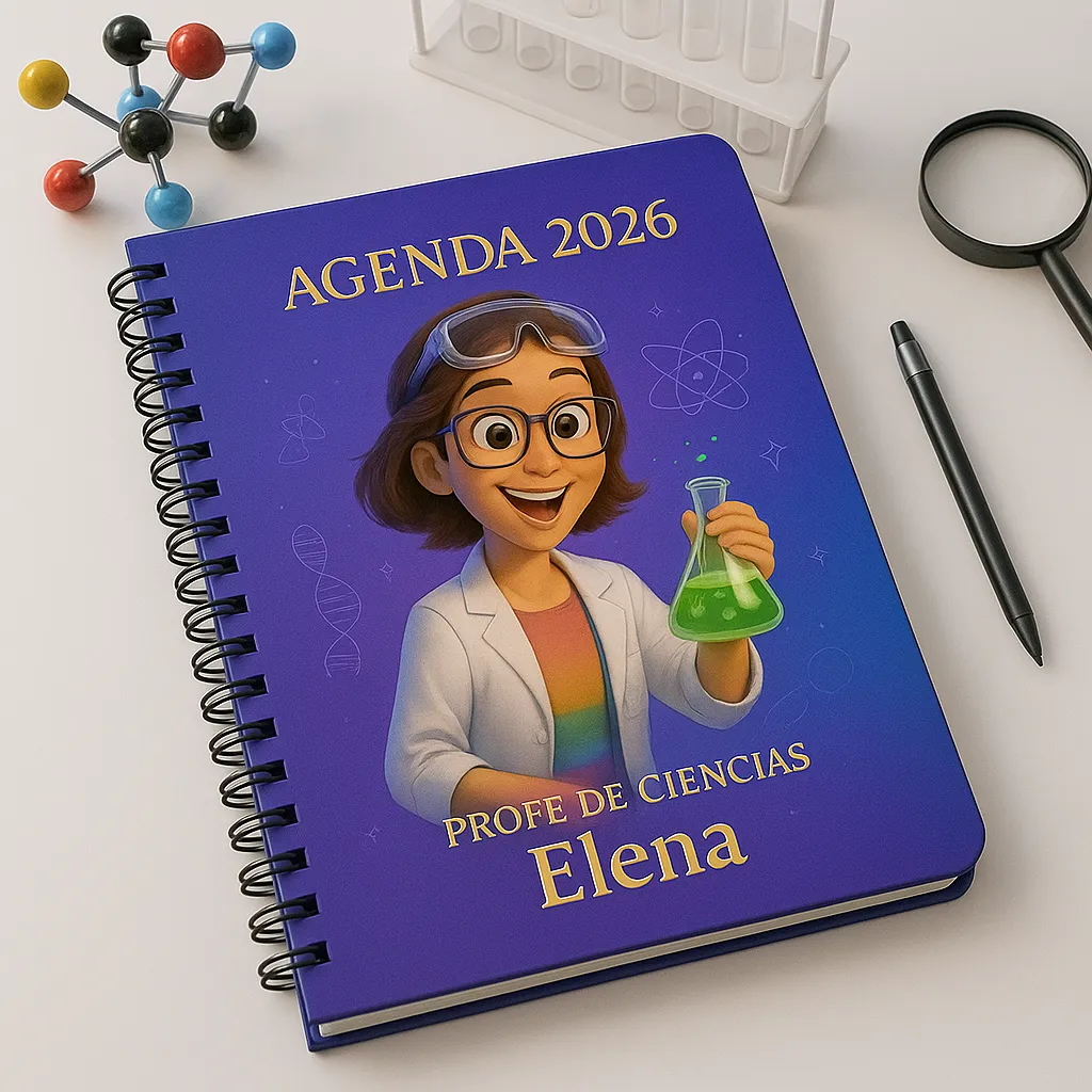 agenda profesora personalizada 2026 kaori portada full color