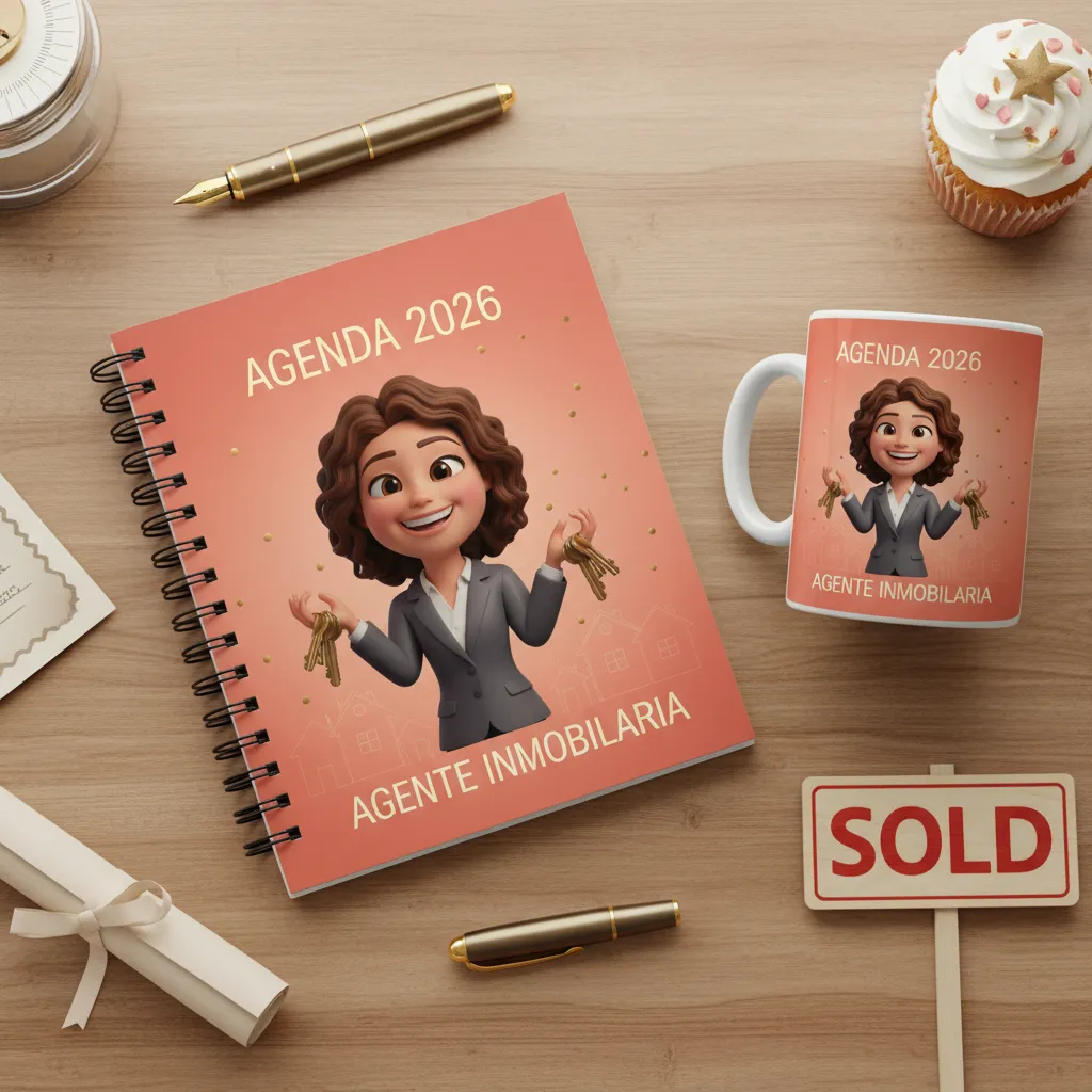 agenda personalizada para bienes raíces agenda personalizada para corredor de bienes raíces 2026 Kaori
