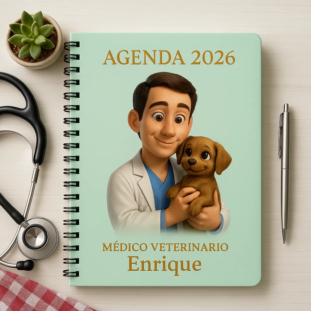 agenda personalizada para veterinario portada resistente